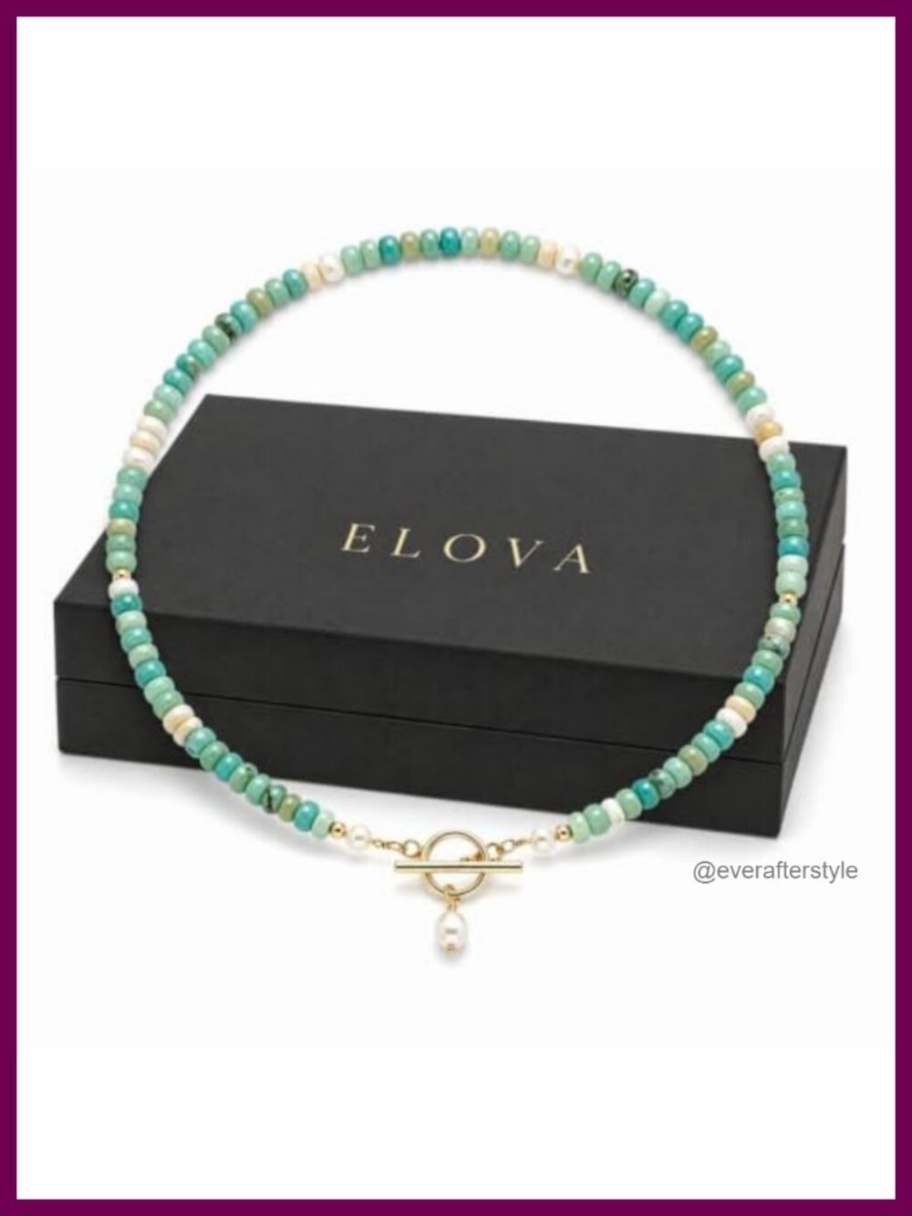Handmade Turquoise Beaded Choker Necklace for Women, Boho Pearl Accent with